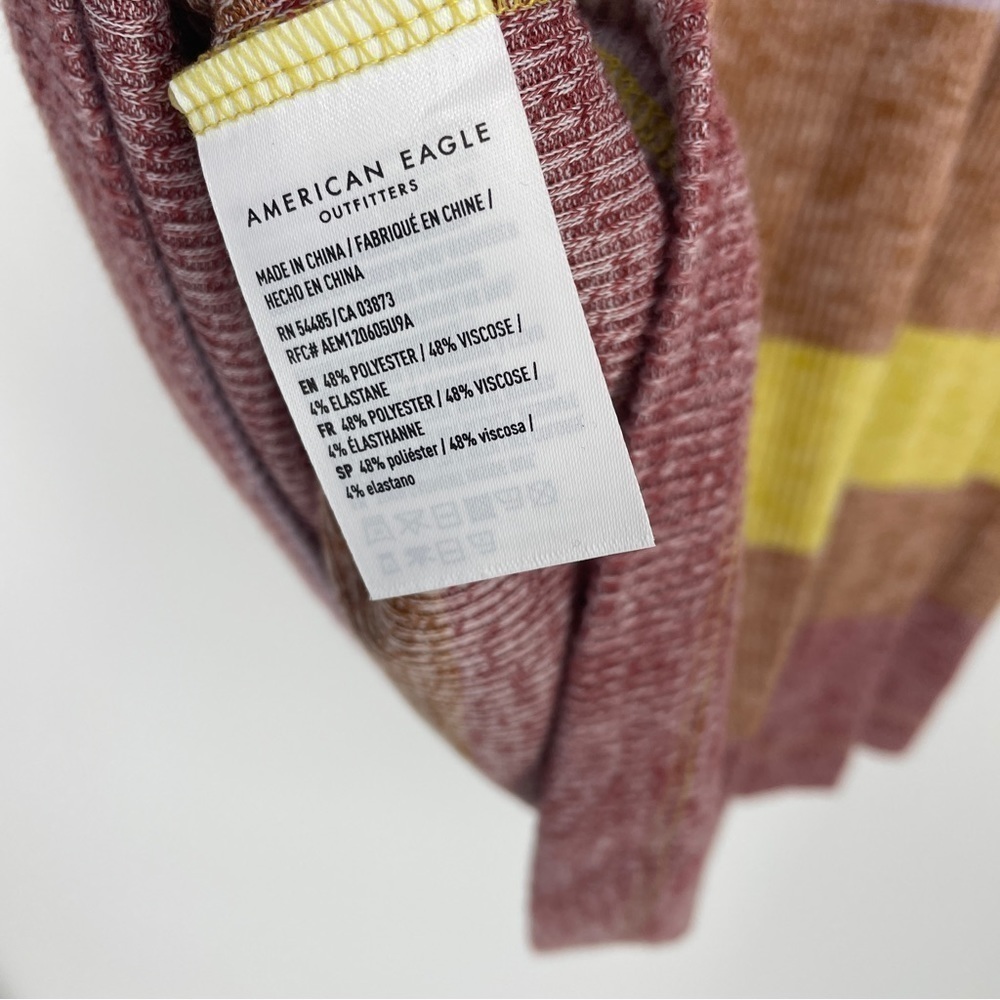 American Eagle Long Sleeve Cozy Knit Dress Striped - Picture 9 of 9